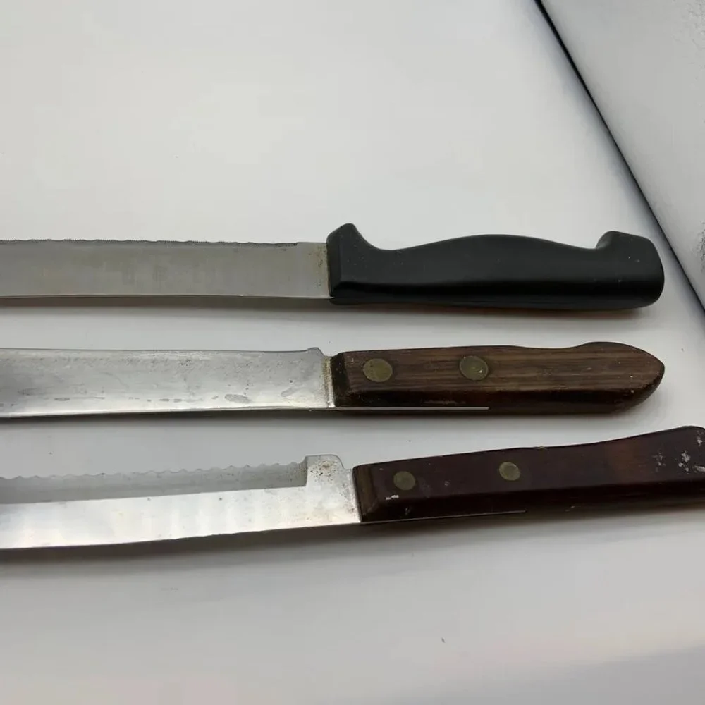 Set of 3 Vintage Unique Kitchen Knives Cutlery Set